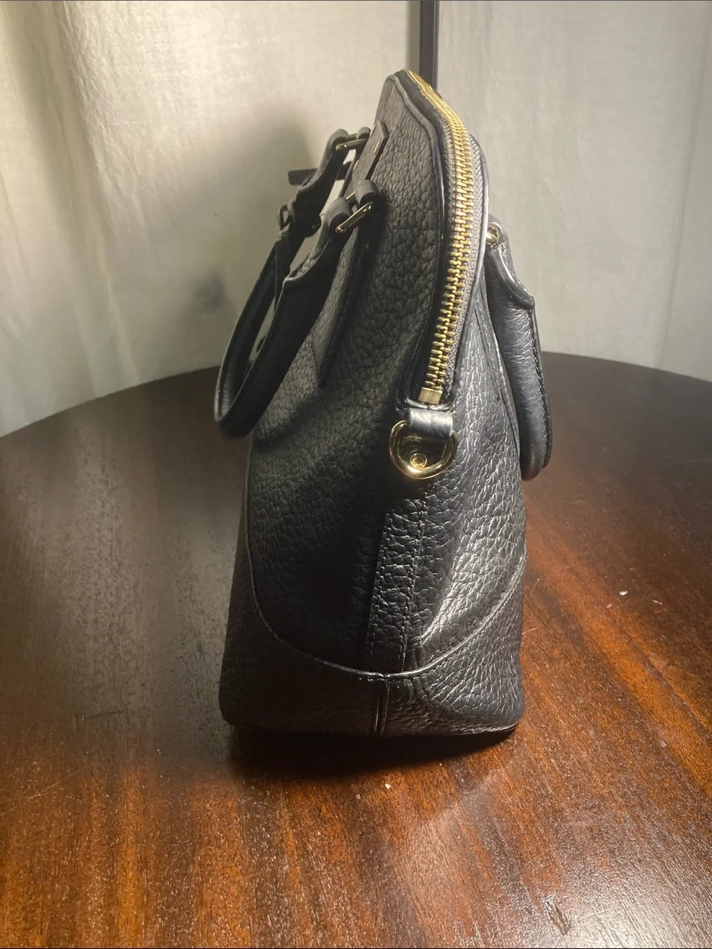 kate spade Black Pebbled Leather Dome Bay Street Rachel Satchel